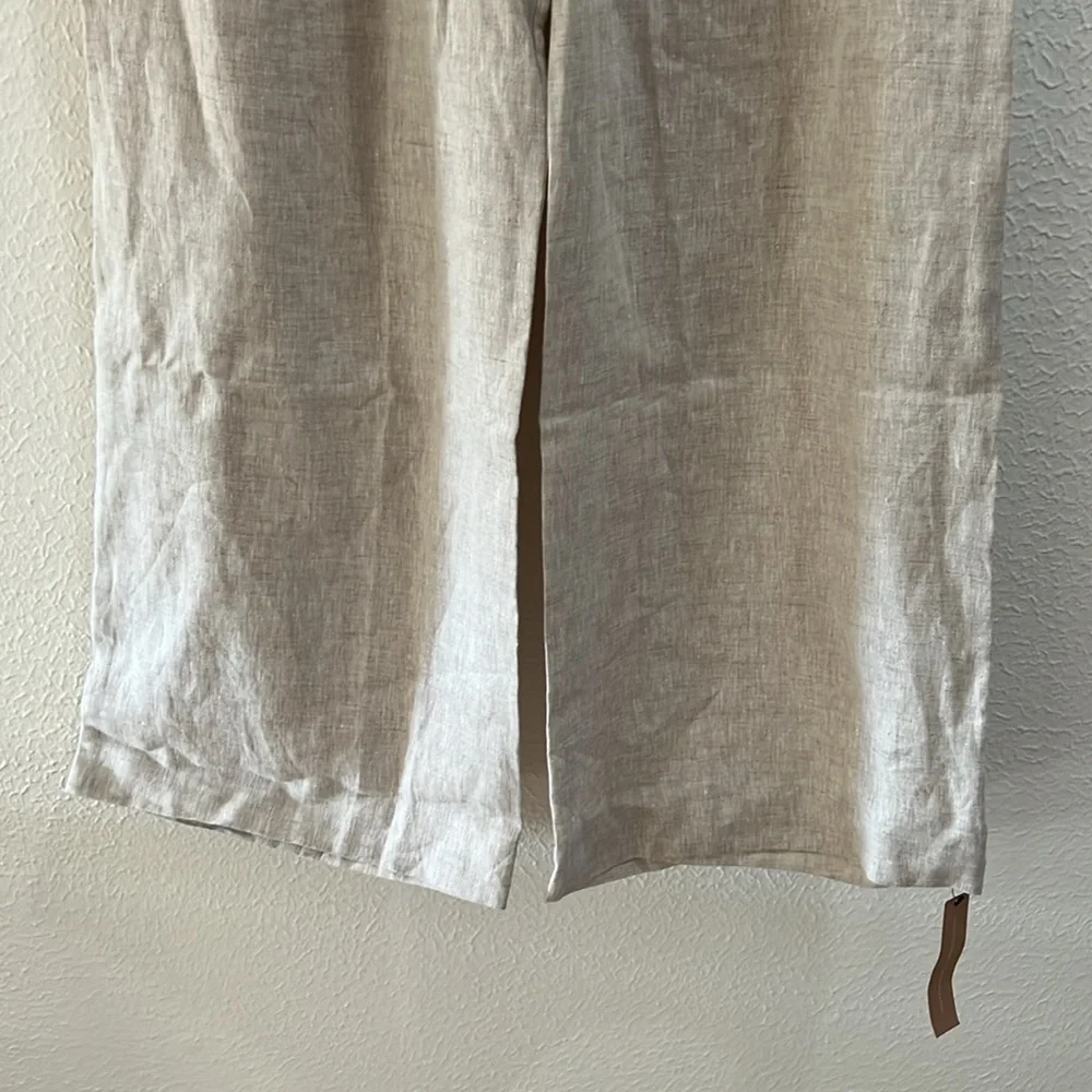 Reformation Asher linen pants wide leg chino oatmeal size 6 NWT